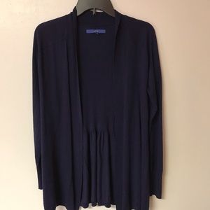 Navy sweater with gathered detail